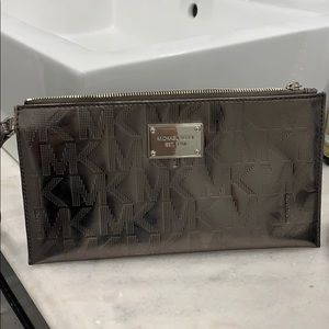 Michael Kors silver wristlet